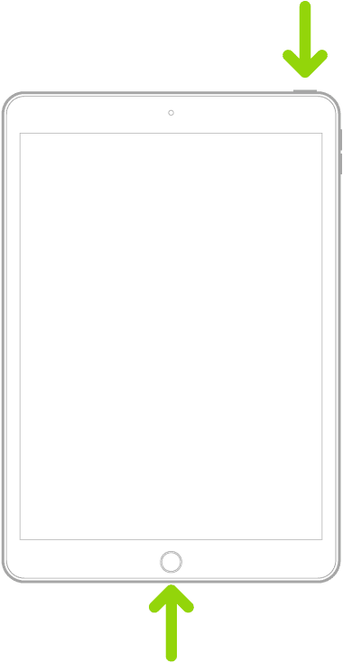 Press and hold both the Home and the Power button (Apple calls it “top button”) until you see the Apple logo.