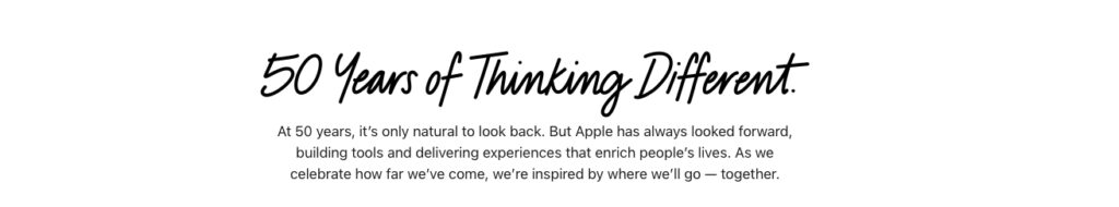 Apple statement or the 50th anniversaty