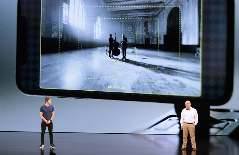 Apple keynote presentation stage where new iPhones are typically announced.