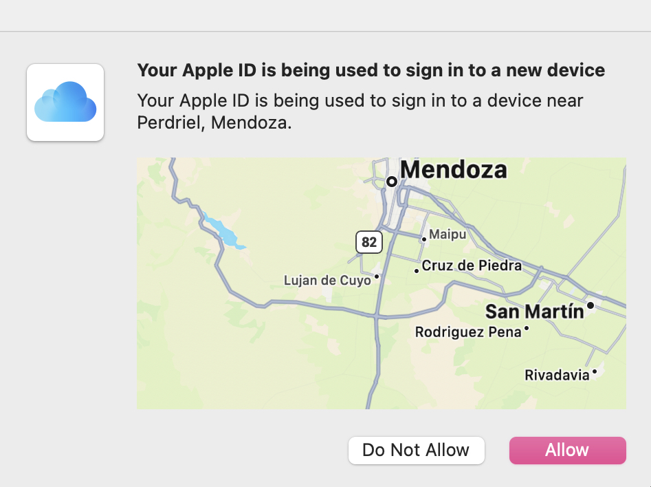 Apple ID verification popup  take a second to check the location and device type. It won’t be exact—Apple uses approximate location.