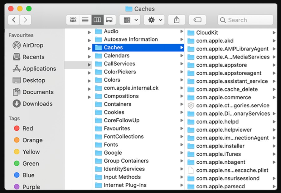 mac cache folder cleaning porocess