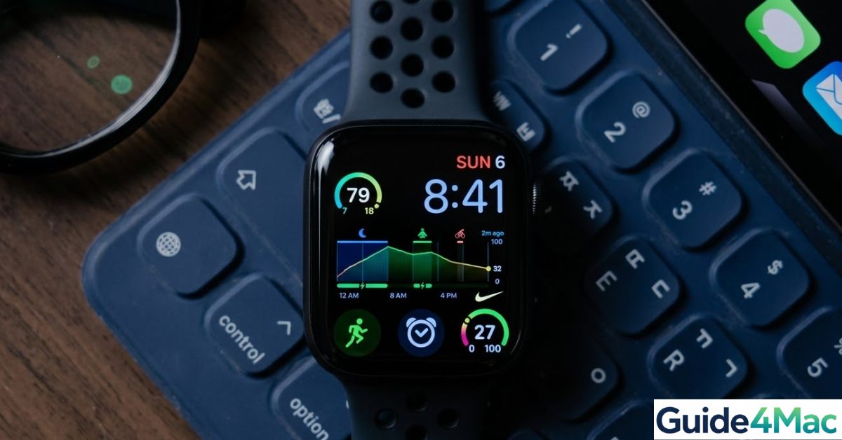 Apple Watch displaying a complex, colored activity timeline graph replicating a Body Battery score.