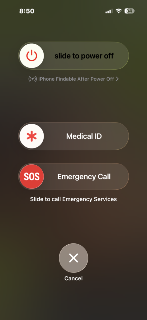 Drag the Power Off slider to turn off the iPhone.