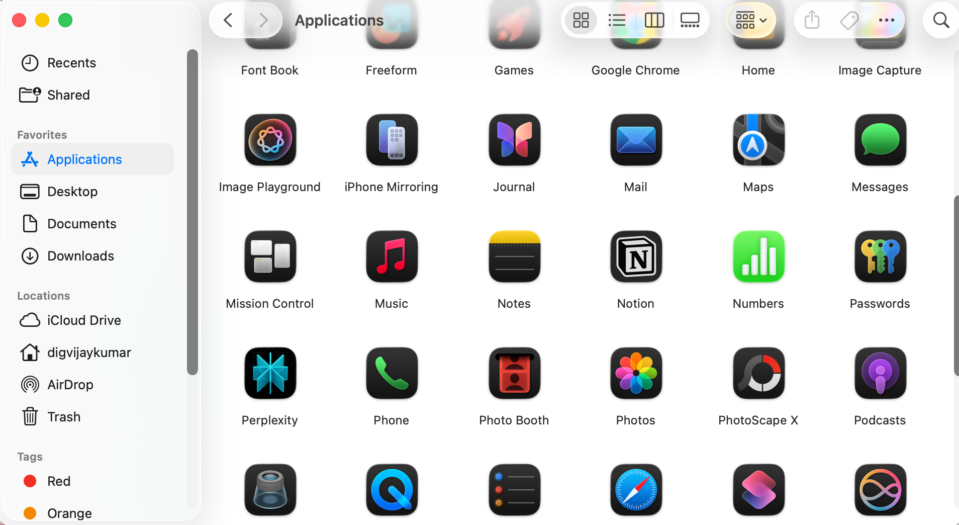 Mail app in macOS Applications folder