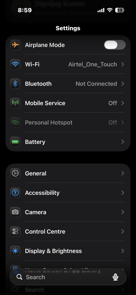 Open General from the iPhone Settings menu.
