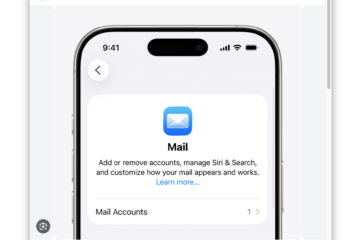 Open Mail Accounts in iPhone Settings