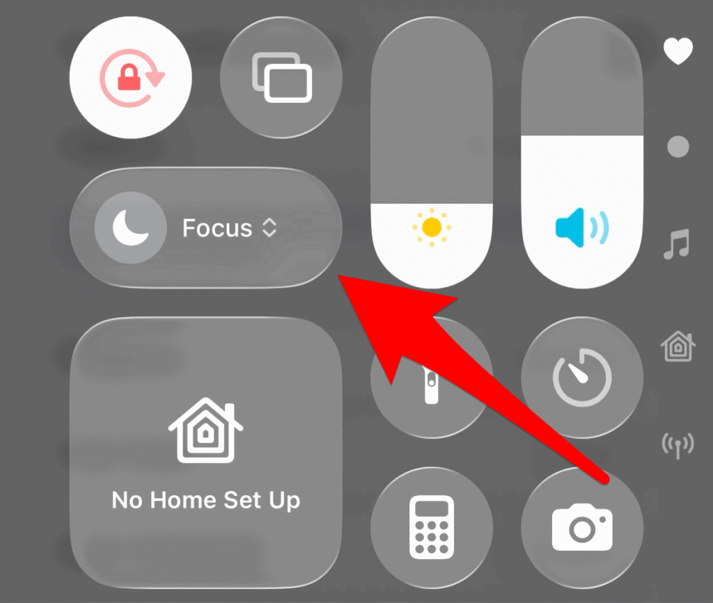 Screenshot of iPhone Focus setting 