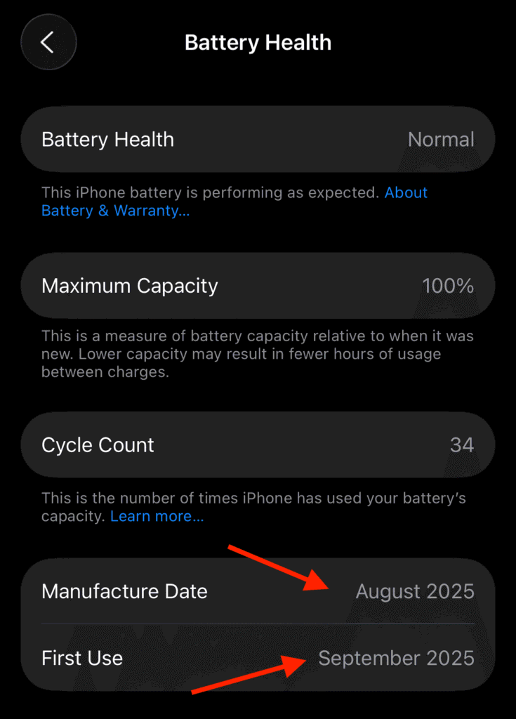 iPhone serial number in settings used to check device age on Apple website
