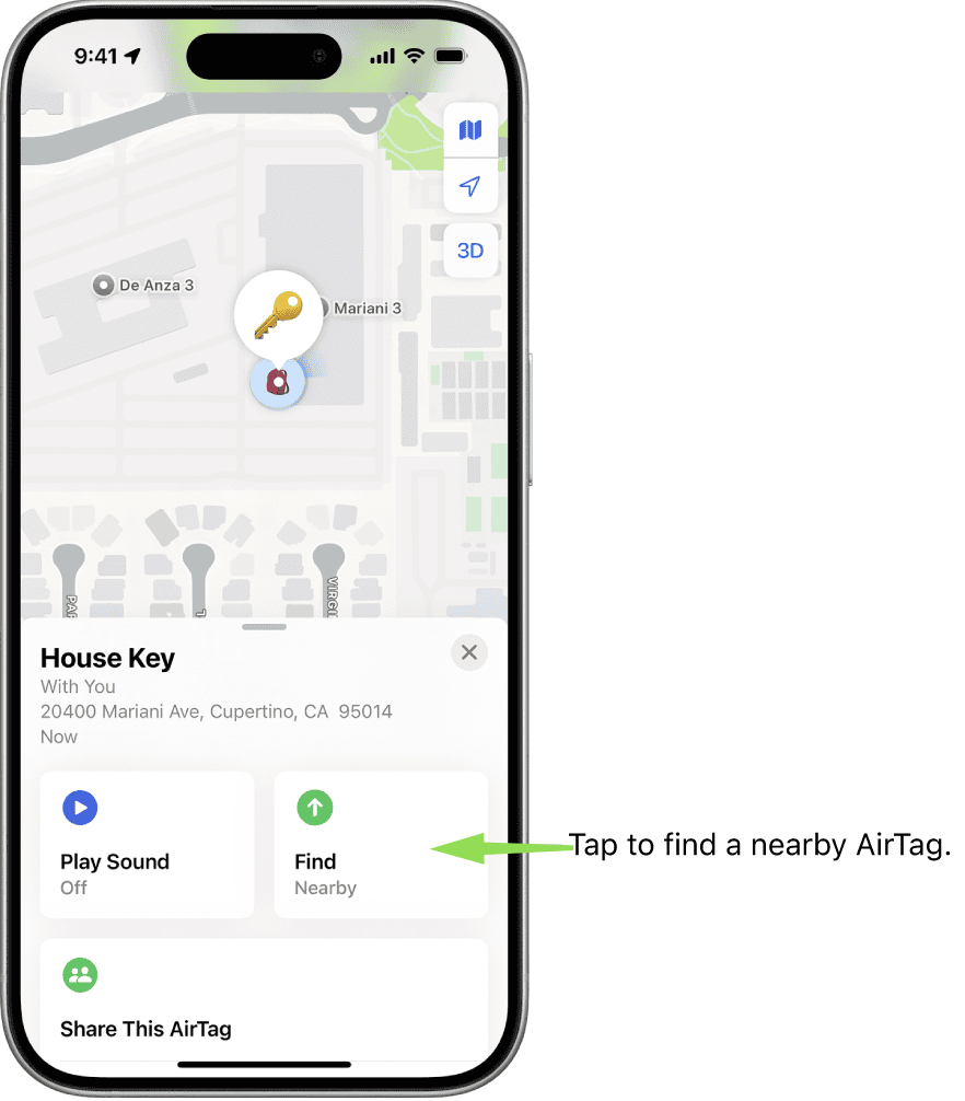 Finding your AirTaf wiht the Find My app.
