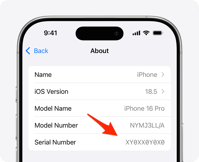 check serial number iphone