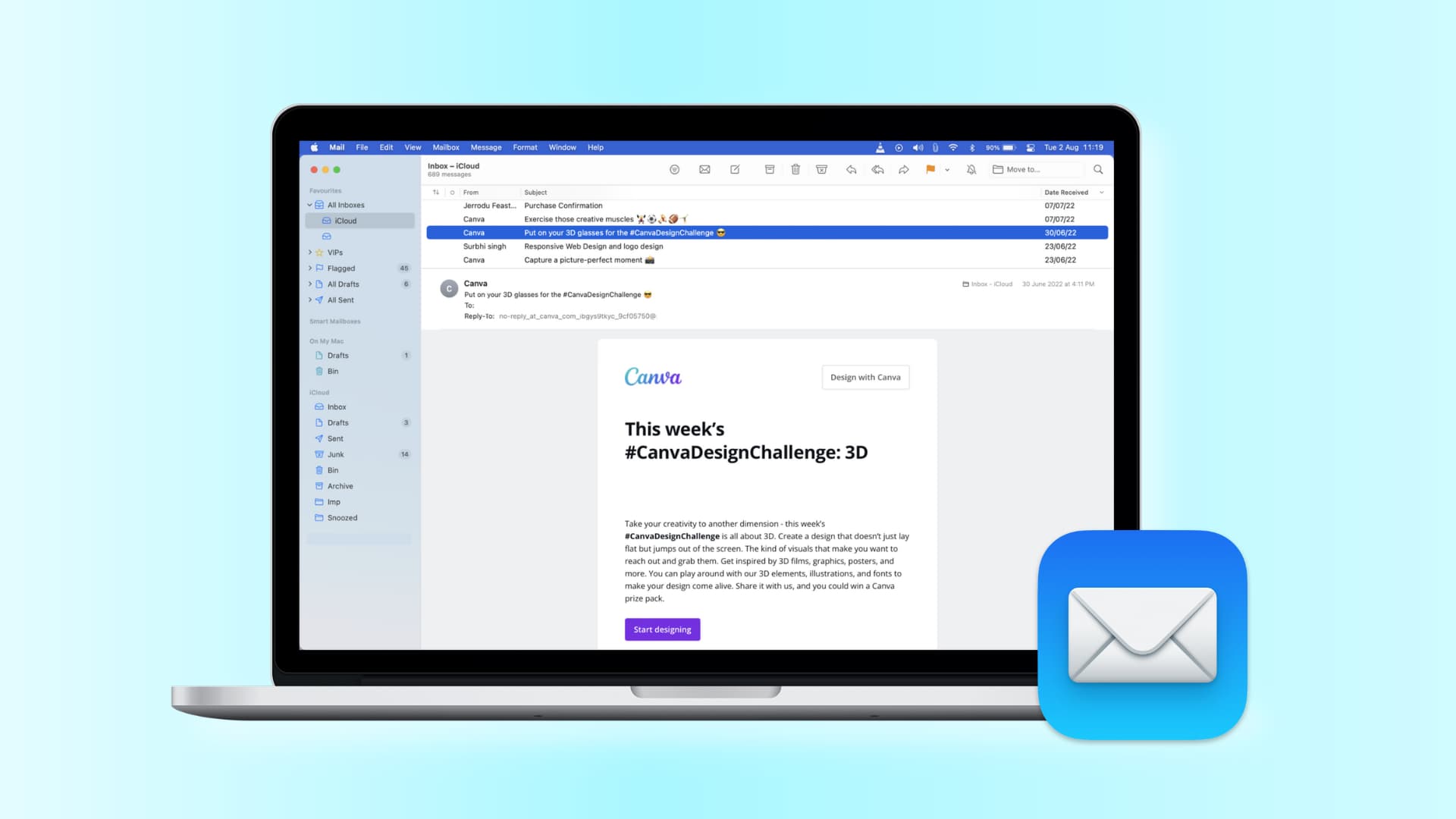 mac macbook mail app interface