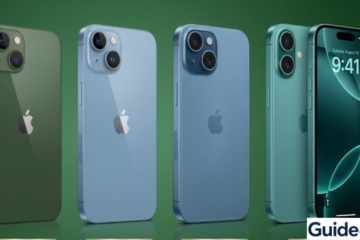 A side-by-side visual comparison of the last five generations of iPhone, from iPhone 12 to iPhone 16, displayed against a dark green background.