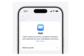 iPad Mail settings with Mail Accounts
