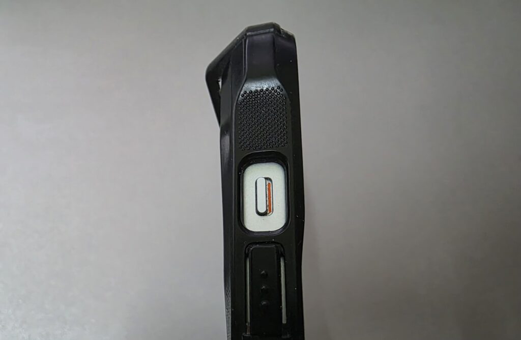 iPhone silent mode switch on side frame.