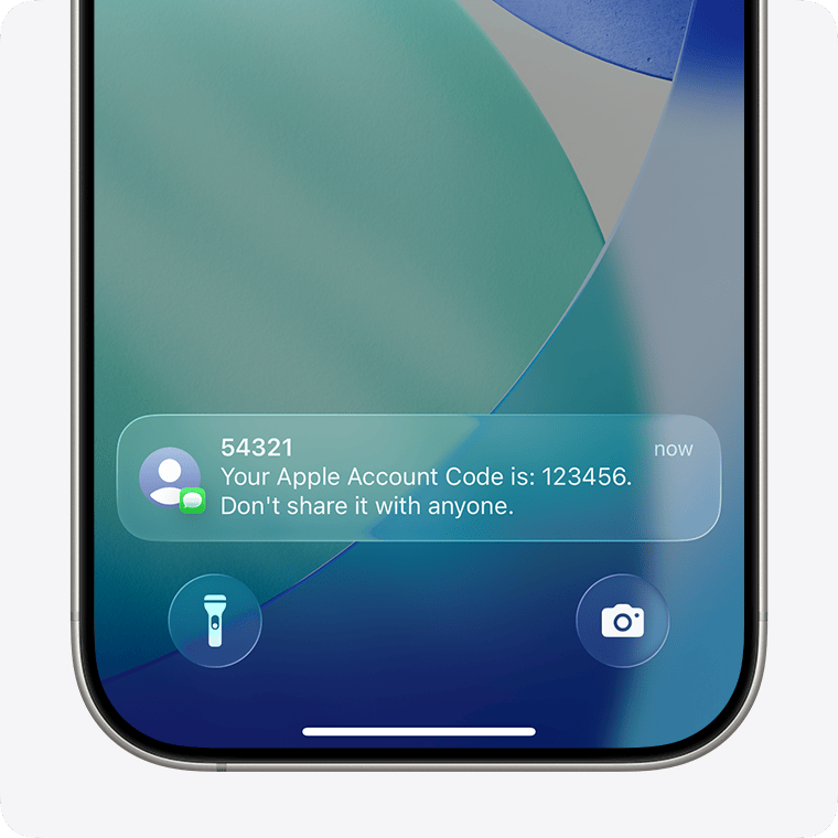 iphone apple id email verification code screen ios, showing input field for code received via email
