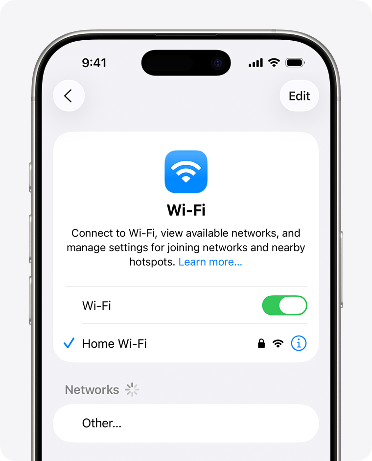 check your internet connection on iPhone