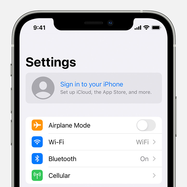 iphone settings sign in to your iphone screen ios 17 real screenshot, showing 'Sign in to your iPhone' at the top.