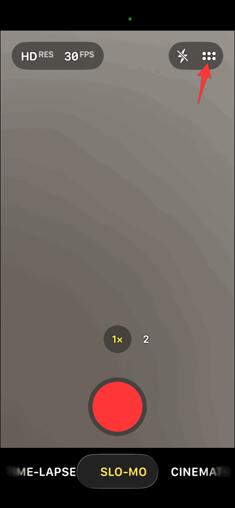 Camera slow-motion mode selector in iOS 26