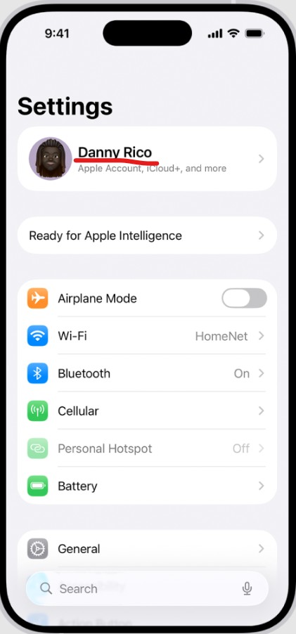 contacts dissappeared iphone restore from Your Name under settings