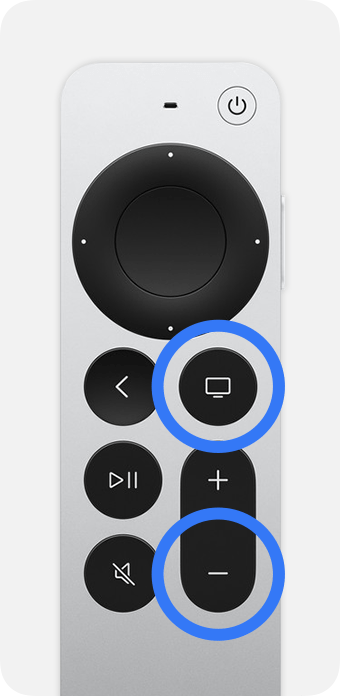 Siri Remote control buttons to reset the device