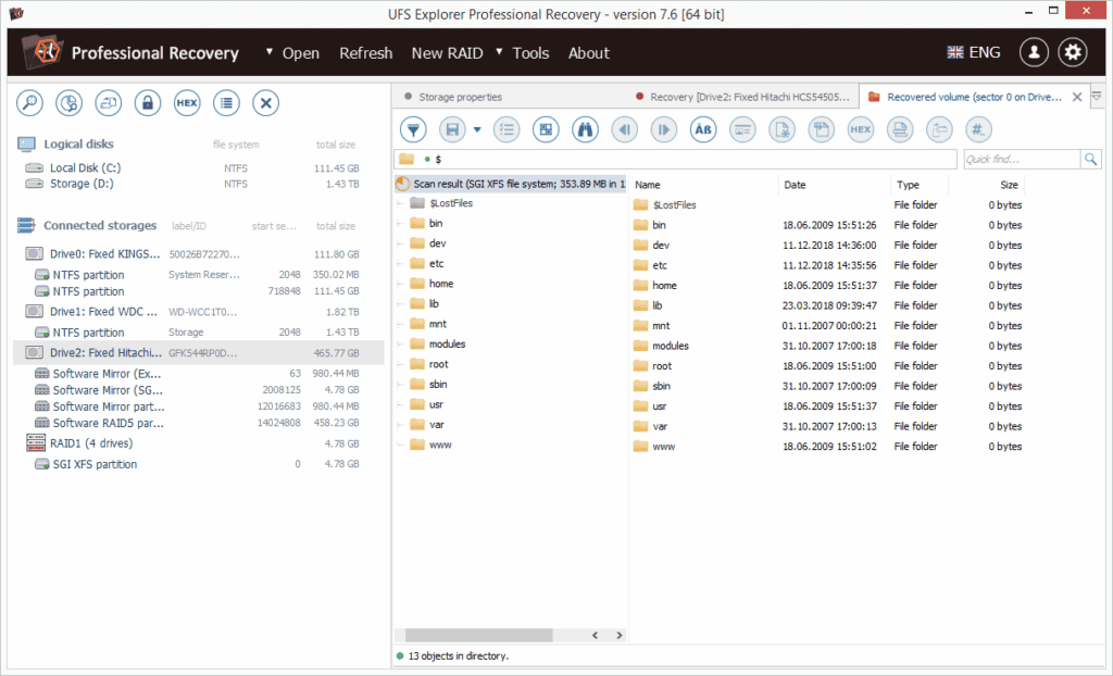 UFS Explorer is a more advanced tool designed for professionals who need deep file system access. It supports a wide range of formats, including APFS, HFS+, NTFS, and EXT systems.