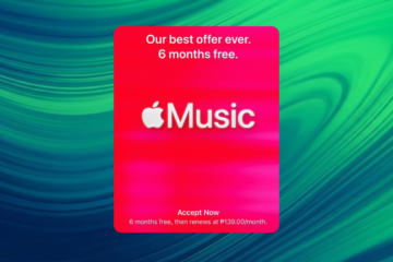 iPhone screen showing 6 months free Apple Music offer