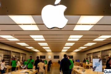 Internal of Apple Towson Town Center store with unionized staff