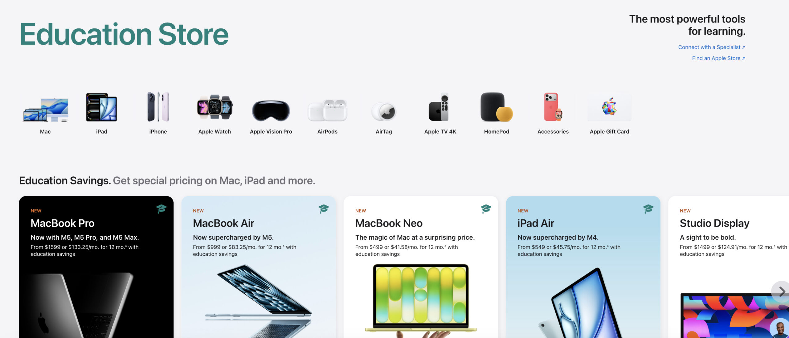 Educational Store MacBook NEO