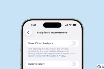 iPhone Settings menu showing the Analytics and Improvements toggle turned off