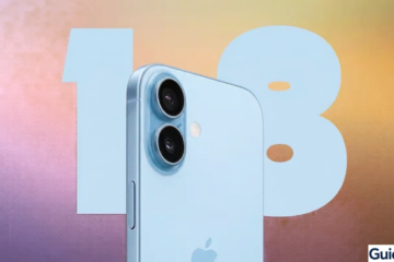 ear view of a baby blue iPhone 18 leak showing the refined camera island and iOS 18 branding.