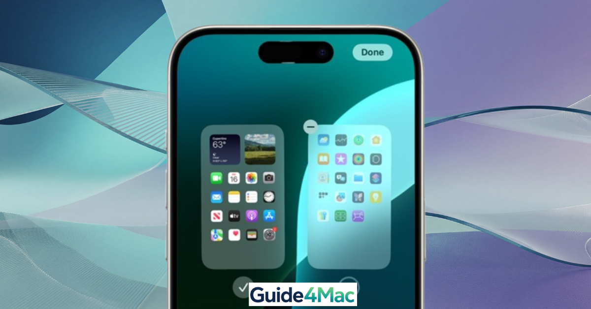 iPhone user managing hidden Home Screen pages in iOS 26 settings