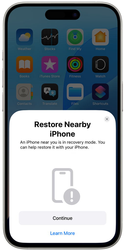 Restore iOS 18 using Finder