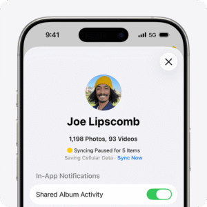 iPhone showing “iCloud Syncing Paused” message in Settings