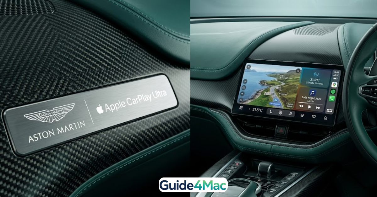 A premium car dashboard displaying Apple CarPlay Ultra with a glitching or fading interface, representing lack of support or compatibility issues in some vehicles. The image highlights the uncertainty around CarPlay Ultra adoption among automakers.