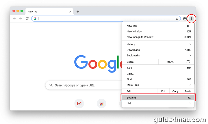 Chrome Settings showing managed by organization on Mac