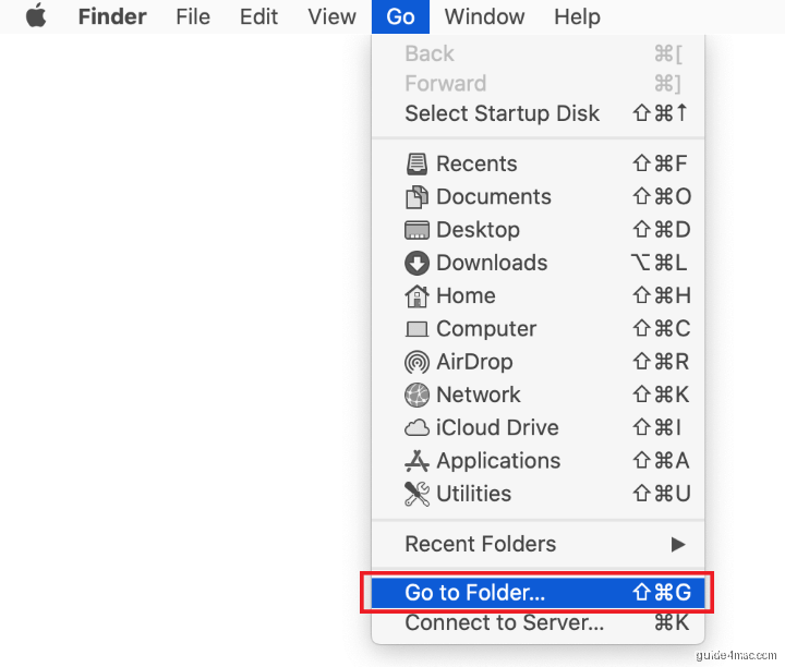 Use Go to Folder feature to access hidden virus files