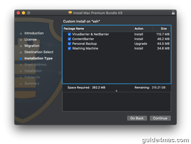 Mac Premium Bundle X9 installer showing malware application