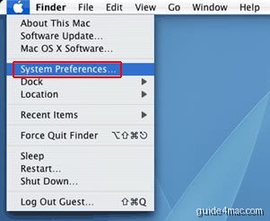 Pick the System Preferences to access Mac system settings